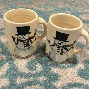 NWOT hand painted snowman ⛄️ mugs. Purchased at a bizarre.
